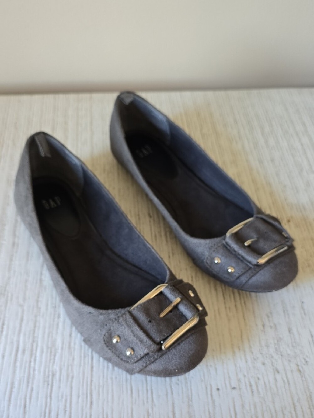 GAP Gray Suede Buckle Flats - Picture 3 of 7